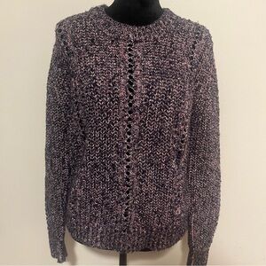Scotch & Soda Women’s Purple/Pink Chunky Knit‎ Marled Crew Neck Sweater Sz L